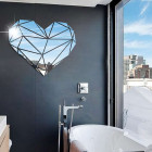 Adhésif mural effet miroir - Modèle cœur XL