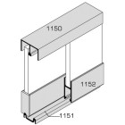 Rail du bas 1151 argent VACHETTE pour vitrine coulissante - 5 mètres - 343141