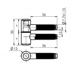 Fiche à visser pour imposte MONIN - Indégondable - Acier zingué blanc - 40x13 mm - 6340-651550