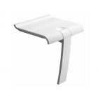 Siège de douche ARSIS escamotable avec béquille automatique - Assise blanche et piètement époxy blanc