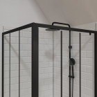 Pack paroi porte de douche serigraphiee - 90x200cm + paroi retour - 90x200 cm - porte pivotante Aurlane - PACF018