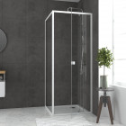 Pack porte de douche pivotante blanc de 79 à 90x185cm + retour 90 verre 5mm - whity pivot Aurlane - PACF027