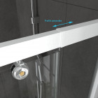 Pack porte de douche pivotante blanc de 79 à 90x185cm + retour 90 verre 5mm - whity pivot