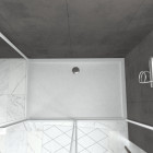 Pack porte de douche coulissante blanc 140x185 cm + paroi de retour 90cm + receveur à poser - whity Aurlane - PACF050