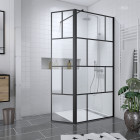 Pack paroi de douche 90x195 cm + receveur en acrylique blanc effet pierre 90x90 Aurlane - PACF097
