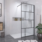 Pack paroi de douche 100x195 cm + receveur a carreler decoupable 90x140 - bonde horizonatle Aurlane - PACF100