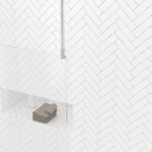 Paroi de douche 90x200cm verre transparent - Profilé + Barre plafond finition chrome - FREEDOM 2 Aurlane - PACF374