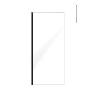 Paroi de douche 90x200cm verre transparent - profilé + barre plafond noire - freedom 2 black Aurlane - PACF406