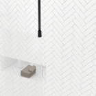 Paroi de douche 120x200cm verre transparent - profilé + barre plafond noire - freedom 2 black Aurlane - PACF407