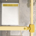 Paroi de douche 100x200cm + grille finition or doré brossé + receveur blanc effet pierre 100x80x4cm Aurlane - PACF413