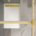 Paroi de douche 120x200cm + grille finition or brossé + receveur blanc effet pierre 120x80x4cm Aurlane - PACF414