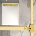 Paroi de douche 100x200cm + grille finition or doré brossé + receveur blanc 100x80x4cm Aurlane - PACF420