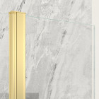 Paroi de douche et volet pivotant 120+40x200 cm + barre extensible - or brossé - freedom 2 gold Aurlane - PACF430