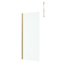 Paroi de douche 80x200cm verre 8mm - profilé + barre plafond finition or brossé - freedom 2 gold Aurlane - PACF432