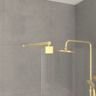 Paroi de douche 140x200cm verre 8mm - profilé + barre extensible finition or brossé - freedom 2 gold Aurlane - PACF439