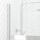 Pack paroi de douche 100x200cm - bande miroir - barre de fixation extensible et profil chrome Aurlane - PACF443