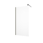 Pack paroi de douche 100x200cm verre transparent - barre de fixation extensible et profil noir Aurlane - PACF445