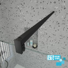 Lot de 5 parois de douche 120x195 cm en verre trempé 5 mm - profilés et bras noirs Aurlane - PACF471