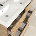 Meuble de salle de bains 120cm 4 tiroirs_chêne industriel + vasque céramique blanche - timber 120 Aurlane - PACM605