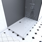 Pack 2 panneaux wall'it gris + paroi en verre trempé transparent + receveur + barre de fixation Aurlane - PACP029