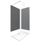 Pack 2 panneaux muraux + receveur + paroi en verre trempé + barre de fixation Aurlane - PACP030