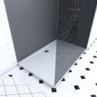 Pack 2 panneaux muraux + receveur + paroi en verre trempé fumé + barre de fixation Aurlane - PACP034