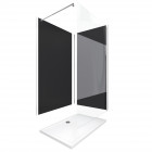Pack 2 panneaux muraux wall'it noir + receveur whiteness ii 120 + paroi de douche freedom 2 depolie + barre de fixation chrome Aurlane - PACP044