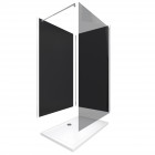 Pack 2 panneaux muraux wall'it noir + receveur whiteness ii 120 + paroi de douche freedom 2 fumé 120 + barre de fixation chrome Aurlane - PACP046
