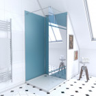 Ensemble complet douche à l’italienne avec Receveur 90×90 + Paroi miroir + Panneaux muraux - PACP051