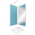 Ensemble complet douche à l’italienne avec Receveur 90×90 + Paroi miroir + Panneaux muraux - PACP051