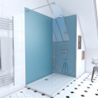 Pack 2 panneaux muraux wall'it bleu + receveur whiteness ii 120 + paroi de douche freedom 2 thin transparent 120 + barre de fixation chrome Aurlane - PACP055