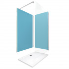 Pack 2 panneaux muraux wall'it bleu + receveur whiteness ii 120 + paroi de douche freedom 2 thin transparent 120 + barre de fixation chrome Aurlane - PACP055