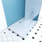 Pack 2 panneaux muraux wall'it bleu + receveur whiteness ii 120 + paroi de douche freedom 2 depolie 120 + barre de fixation chrome Aurlane - PACP056