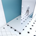 Pack 2 panneaux muraux wall'it bleu + receveur whiteness ii 120 + paroi de douche freedom 2 miroir 120 + barre de fixation chrome Aurlane - PACP057