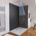 Pack panneau mural stone'it ardoise 90 + panneau mural stone'it ardoise 120 + paroi de douche + receveur + barre de fixation Aurlane - PACP066