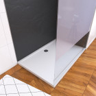 Panneaux muraux ardoise 90+120x210 - receveur 120x90 - paroi 120x200 + bras maintien - Couleur paroi au choix