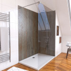 Pack panneau muraux 120x210 + paroi 120x210 + receveur 90x120 + barre de fixation chrome 70/100cm Aurlane - PACP102