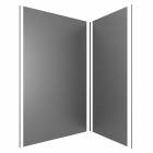 Pack panneaux muraux gris - 90 x 120cm - en aluminium avec profilé d'angle et de finition anodisés noir mat - wall'it gris 90x120