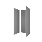 Pack 3 panneaux muraux en aluminium gris de 90x210 cm avec profilés de finitions et d'angles chrome Aurlane - PACP270