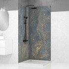 2 panneaux muraux pierre 90x210cm 'venus' + profilés d'angle et finition noirs - stone'it Aurlane - PACP276
