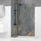 2 panneaux muraux pierre 90+120x210cm 'venus' + profilés d'angle et finition noirs - stone'it Aurlane - PACP278