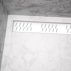 Pack receveur 80x80 blanc effet pierre et grille décor en aluminium blanc brillant - pack moon Aurlane - PACR010