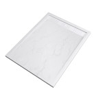 Receveur en acrylique blanc effet pierre 90x120x4 cm + grilles linéaires chrome - moon - Couleur de grille au choix