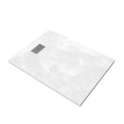 Pack receveur blanc effet pierre 120x90 cm et grille décor linéaire en inox - pack rock 2 Aurlane - PACR112