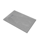 Pack receveur gris effet pierre 140x90 cm et grille décor linéaire en inox - pack rock 2 Aurlane - PACR120