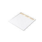 Receveur en acrylique blanc effet pierre 90x90x4 cm + grilles linéaires chrome et or brossé - moon Aurlane - PACR158
