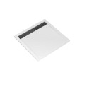 Receveur en acrylique blanc effet pierre 80x80x4cm + grilles linéaires chrome et gun metal Aurlane - PACR170