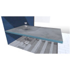 Receveur de douche à carreler 90x140 cm avec bondes à sortie horizontale - grille noire Aurlane - PACR186