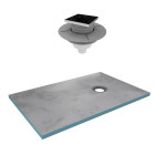 Receveur de douche à carreler 90x140 cm avec bondes à sortie verticale - grille noire Aurlane - PACR187