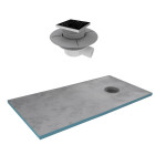 Receveur de douche à carreler 90x160 cm avec bondes à sortie horizontale - grille noire Aurlane - PACR188